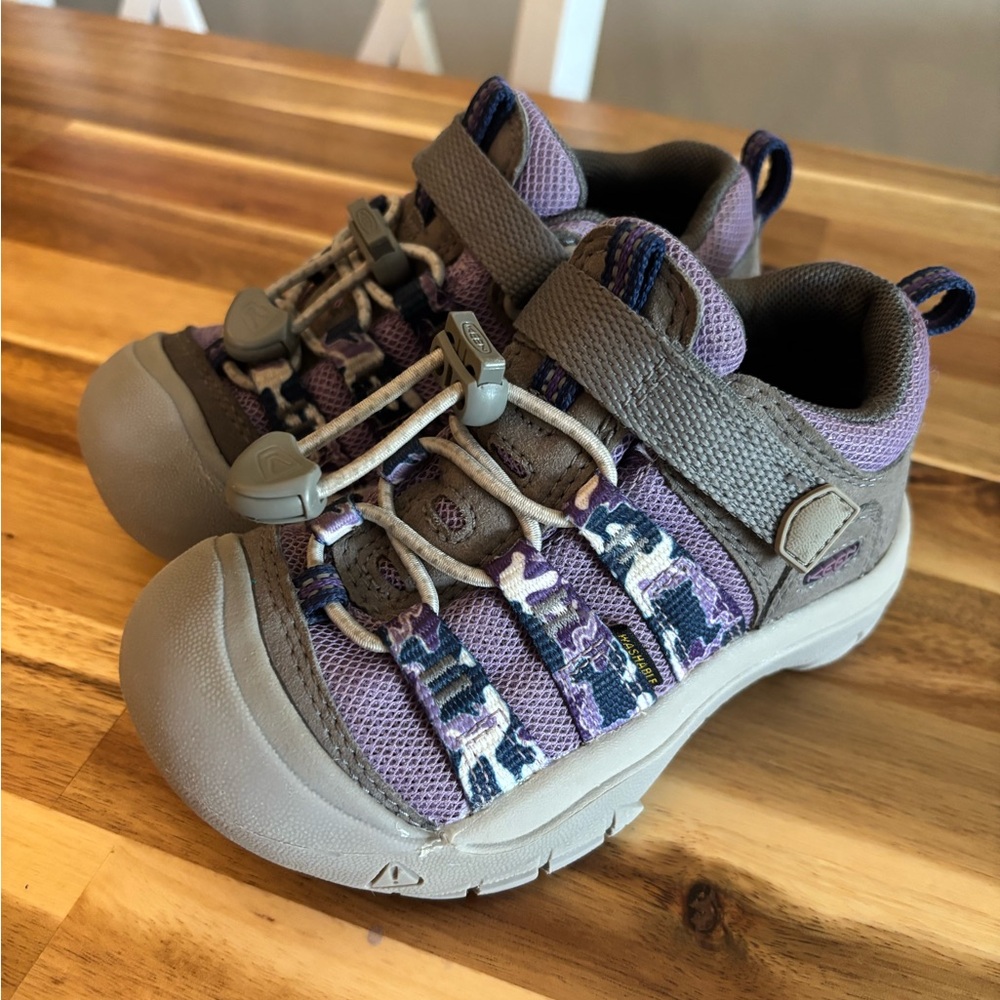 Little Kids Purple and Gray Keen Shoes Size 9